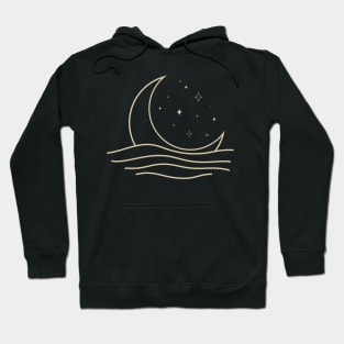 Crescent Moon Wave Hoodie